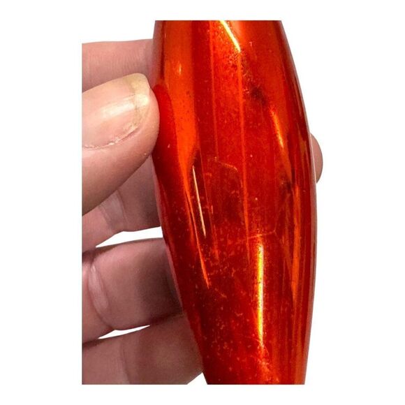 Vintage Mercury Glass Teardrop Ornament Czech Republic Red Christmas 5" Large - Picture 5 of 7